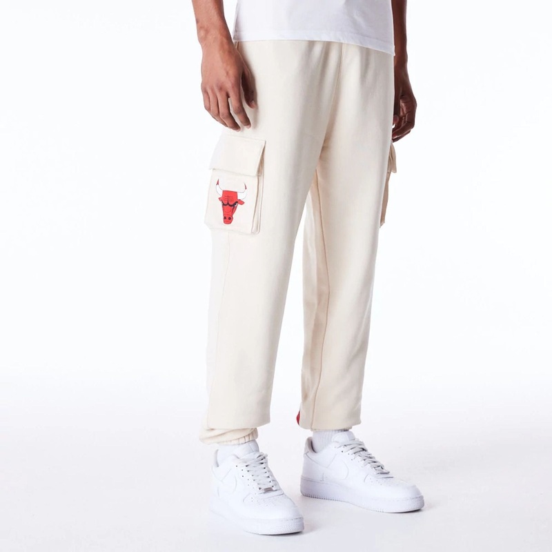 Chicago Bulls NBA Wordmark Stone Fleece Cargo Joggers XS