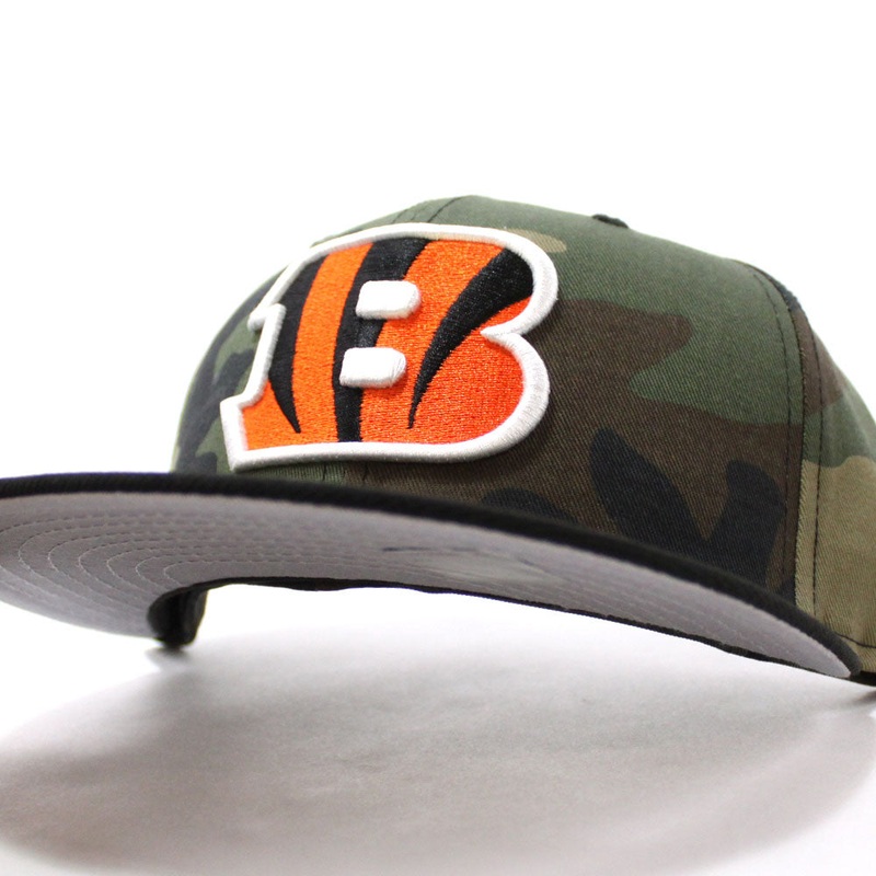 Cincinnati Bengals New Era 59Fifty Fitted Hat (Camo Orange Black Gray Under Brim) 7