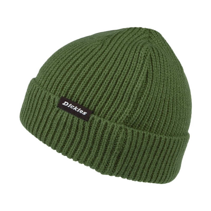 Dickies Hats Woodworth Fisherman Beanie Hat – Dark Olive 1-Size
