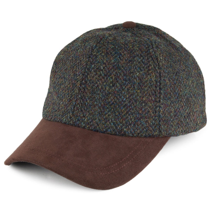 Failsworth Hats HARRIS TWEED Baseball Cap – Green-Mix Adjustable