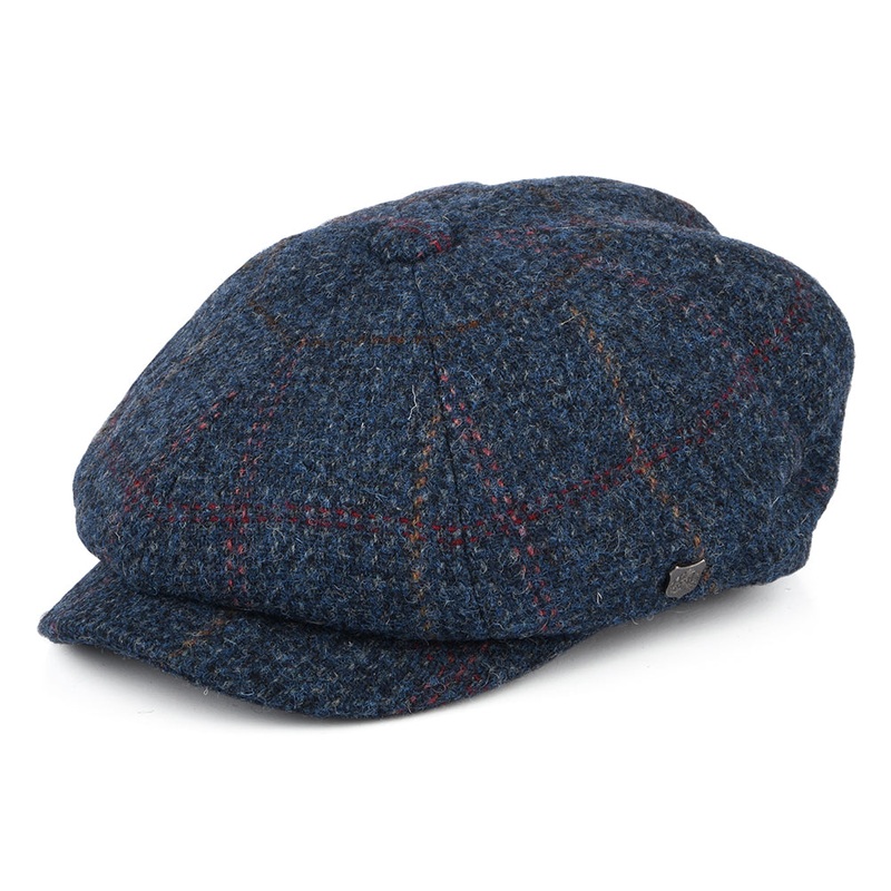 Failsworth Hats HARRIS TWEED Windowpane Carloway Newsboy Cap – Denim-Multi 55