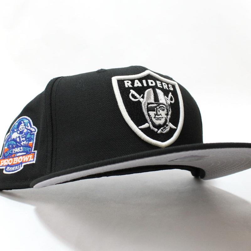 Las Vegas Raiders 1983 PRO BOWL New Era 59Fifty Fitted Hat (Glow in the Dark Logo Gray Under Brim) 7