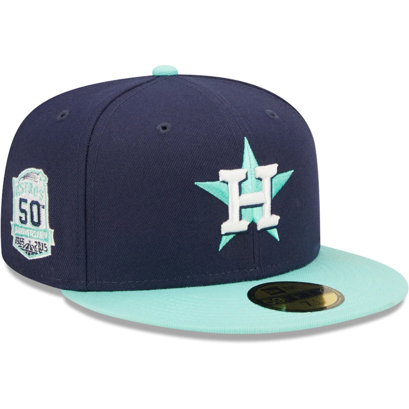 New Era Houston Astros Navy 50th Anniversary Cooperstown Collection Team UV 59FIFTY Fitted Hat