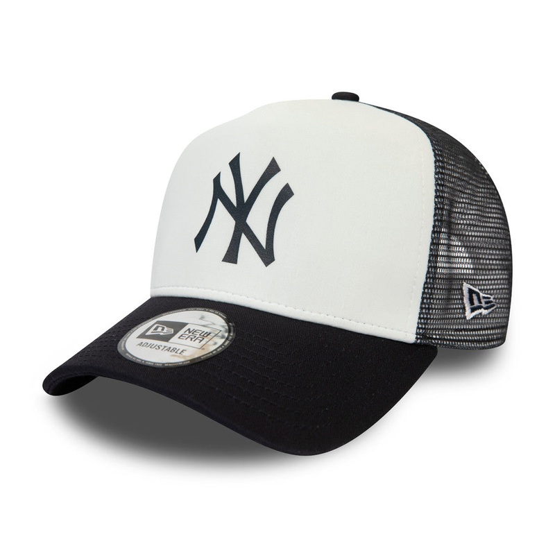 New York Yankees Team Colour A-Frame White Trucker Cap One Size