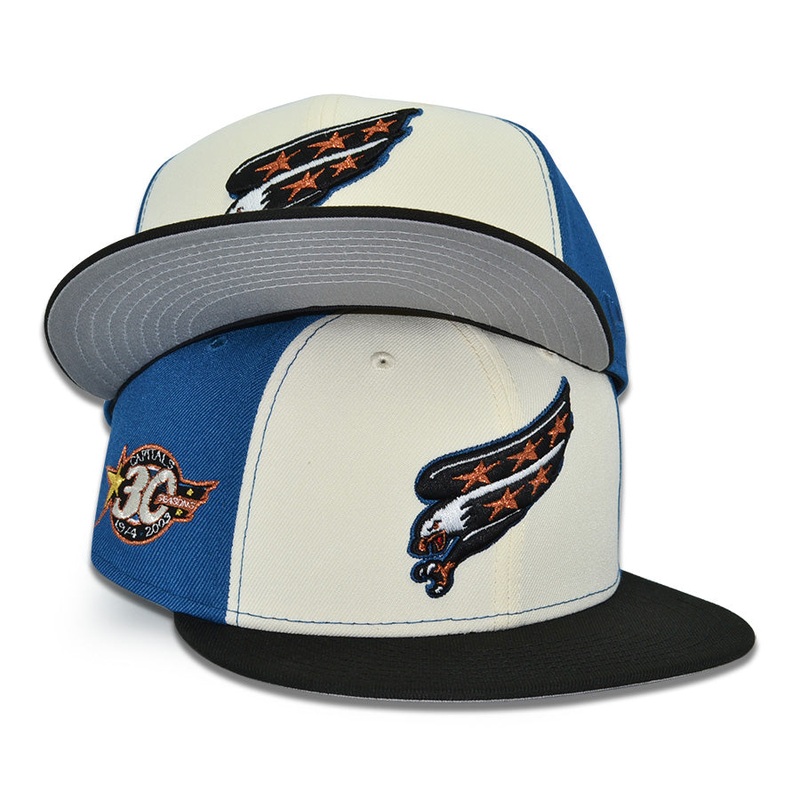Washington Capitals “3PC SCREAMING EAGLE” Exclusive New Era 59Fifty Fitted Hat – Chrome/Black/Seashore Blue 6 7/8