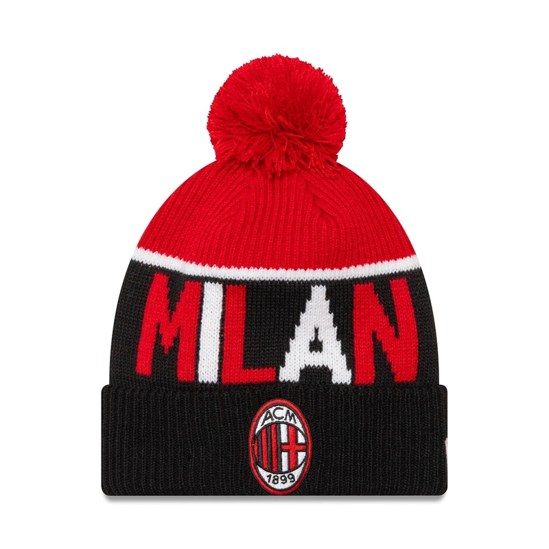 AC Milan Sport Black Bobble Knit Beanie Hat OSFM