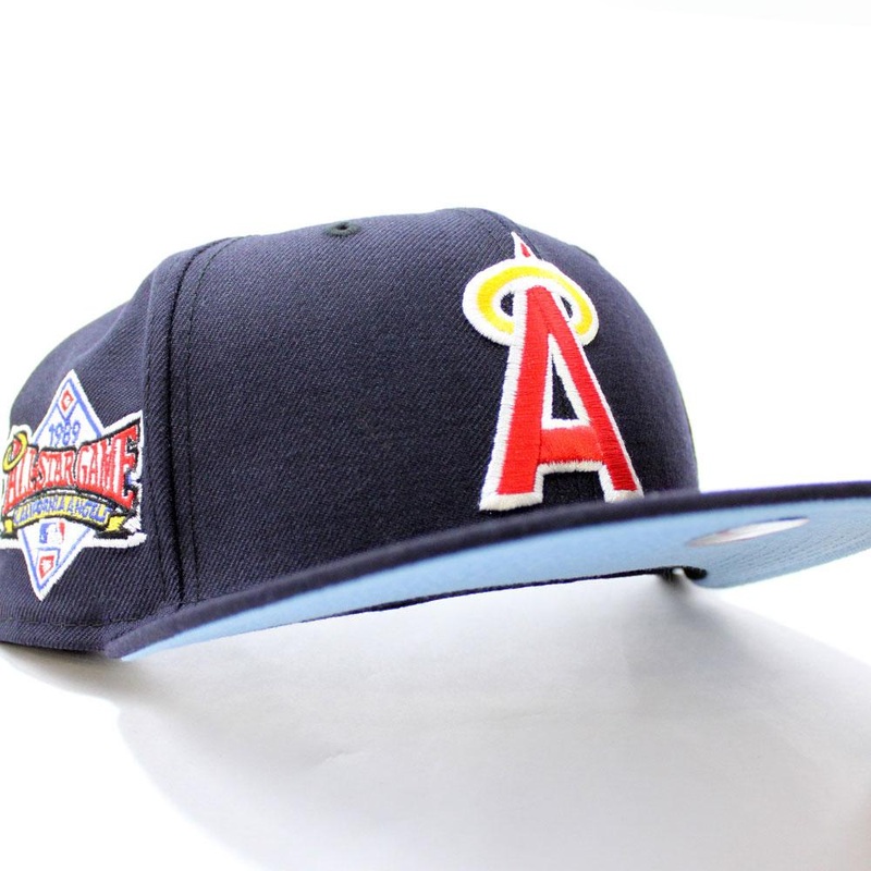 California Angels 1989 All-Star Game New Era 59Fifty Fitted Hat (Navy Sky Blue Under Brim) 7