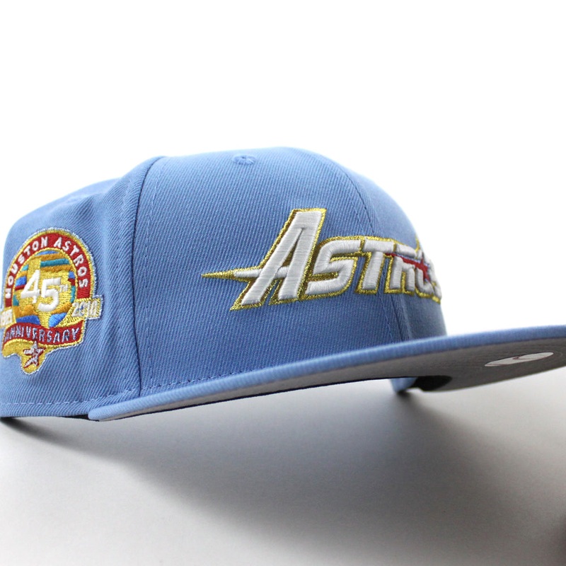 Houston Astros 45th Anniversary New Era 59Fifty Fitted Hat (Sky Blue Gray Under Brim) 6 7/8