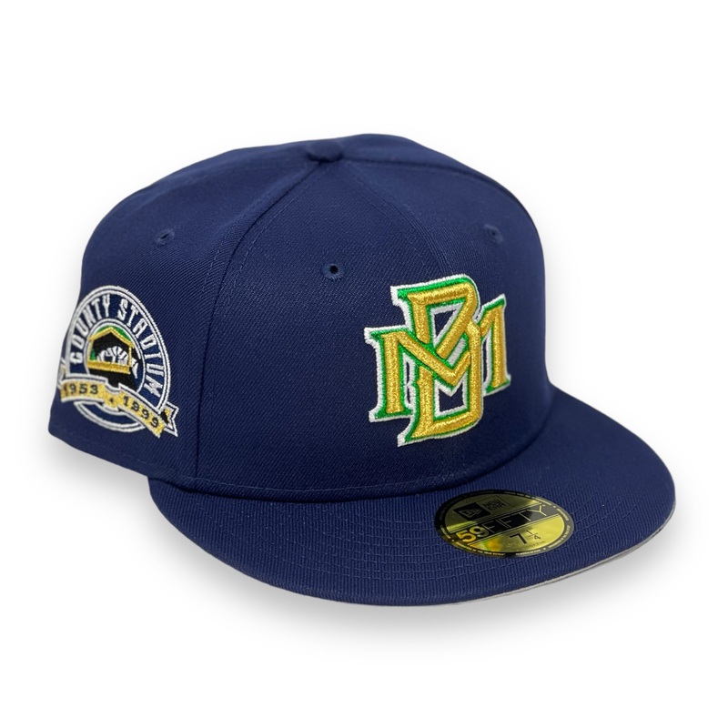 MILWAUKEE BREWERS (NAVY) (COUNTY STADIUM 1953-1999) NEW ERA 59FIFTY FITTED 67/8