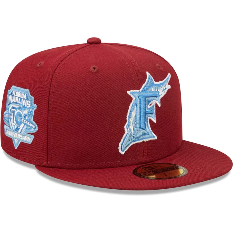 New Era Florida Marlins Cardinals 10th Anniversary Air Force Blue Undervisor 59FIFTY Fitted Hat