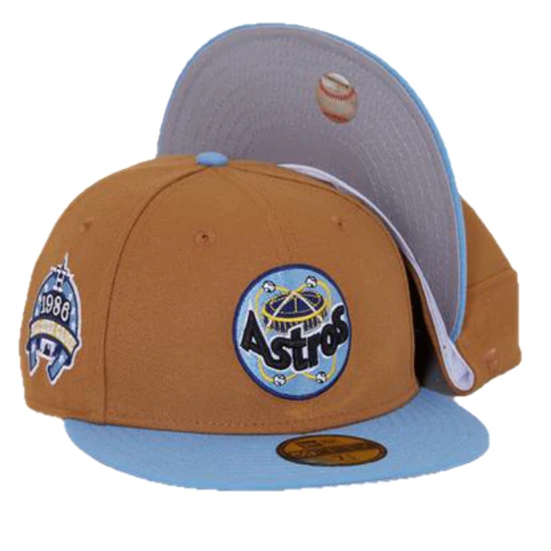 New Era Houston Astros Brown/Sky Blue 1986 All-Star Game 59FIFTY Fitted Hat