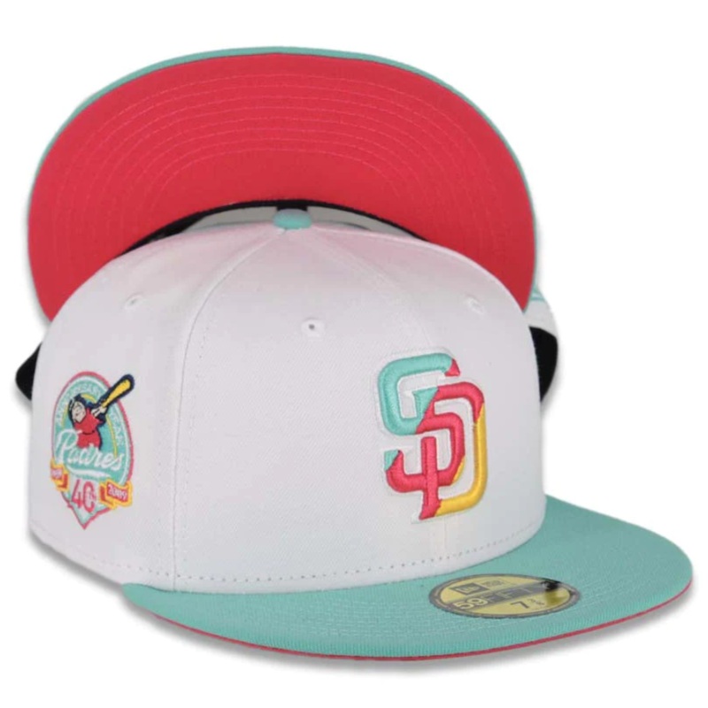 New Era San Diego Padres White/Mint 40th Anniversary 59FIFTY Fitted Hat