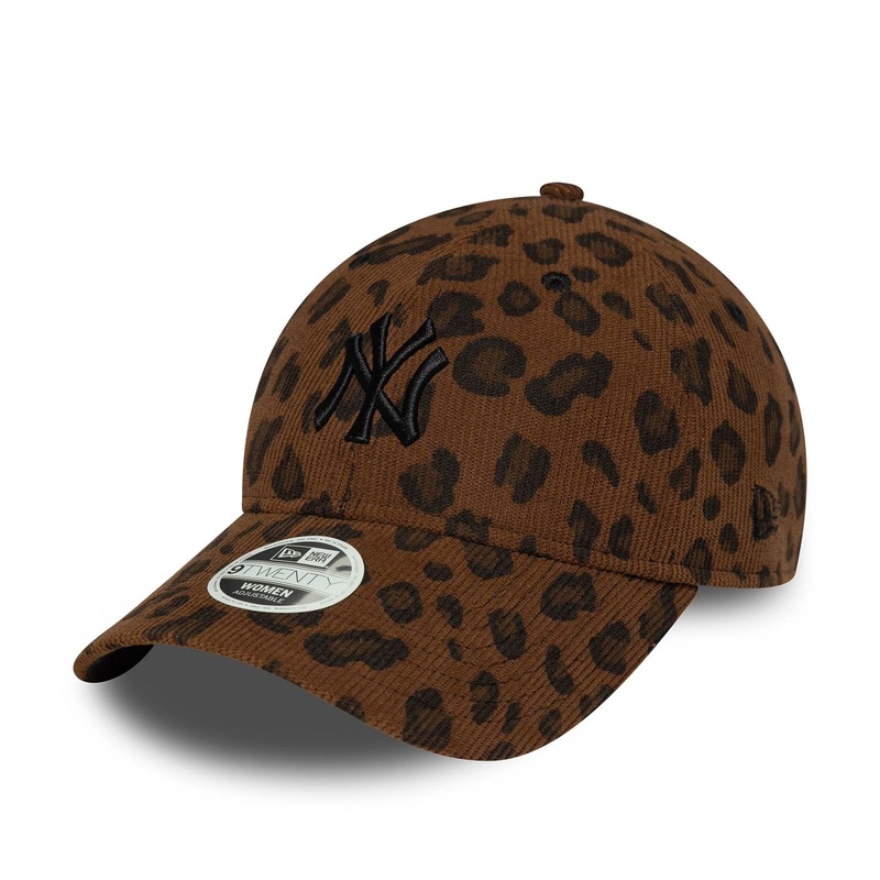 New York Yankees Womens MLB Cord Leopard Brown 9TWENTY Adjustable Cap OSFM