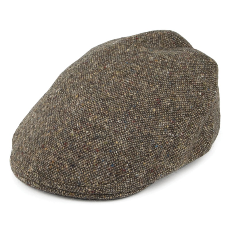 Olney Hats Hereford Pure Wool Tweed Flat Cap – Brown 55