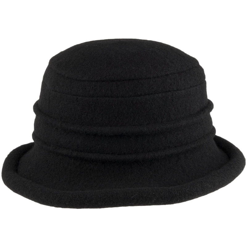 Scala Hats Tula Wool Cloche – Black 1-Size