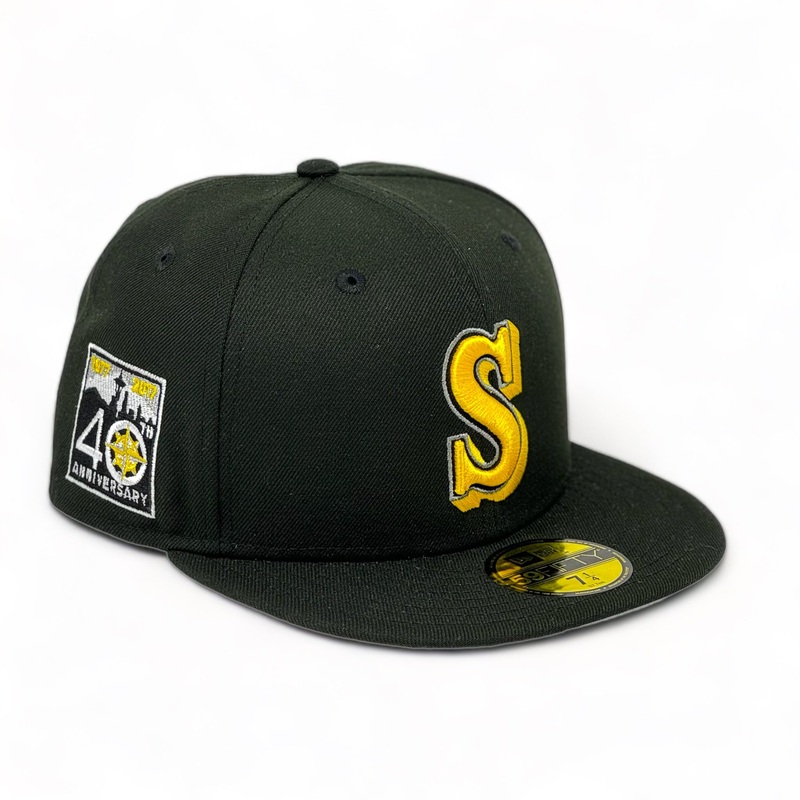 SEATTLE MARINERS (BLK/YELLOW) 40TH ANN NEW ERA 59FIFTY EXCLUSIVE FITTED 67/8