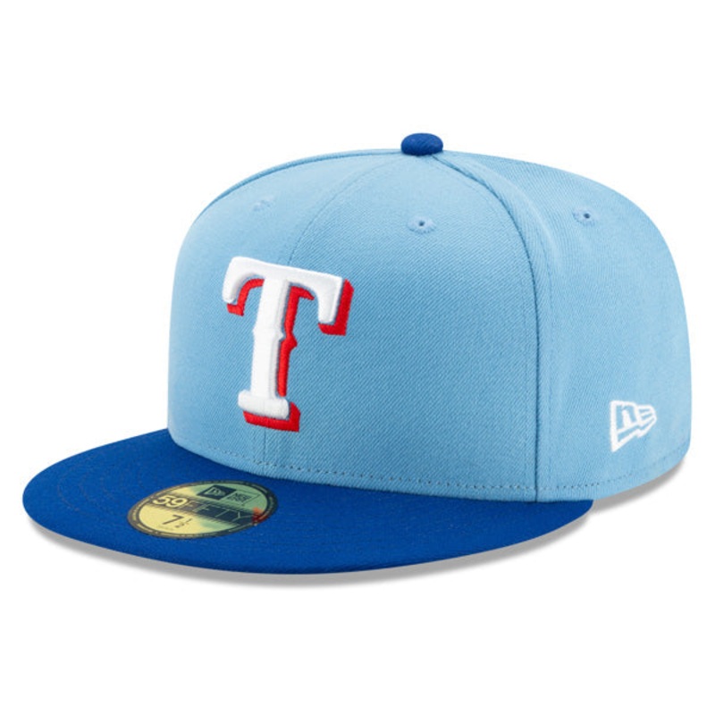 Texas Rangers New Era Authentic Collection ALTERNATE 2 On-Field Fitted 59Fifty MLB Hat – Sky/Blue 6 7/8