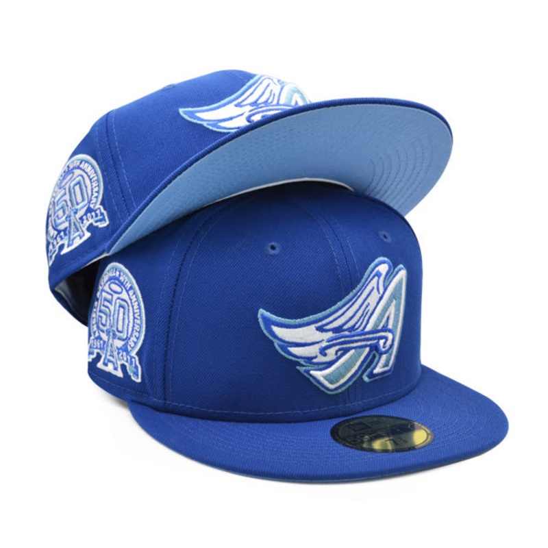 Anaheim Angels 50TH Anniversary Exclusive New Era 59Fifty Fitted Hat  Royal/Sky 8