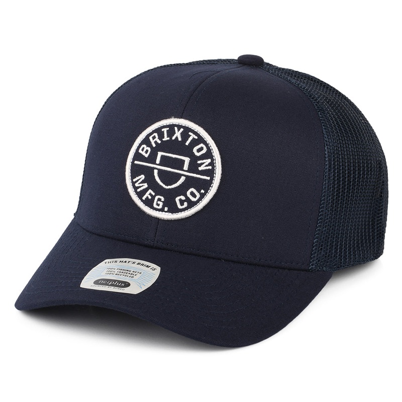 Brixton Hats Crest NetPlus MP Trucker Cap – Washed Navy Adjustable