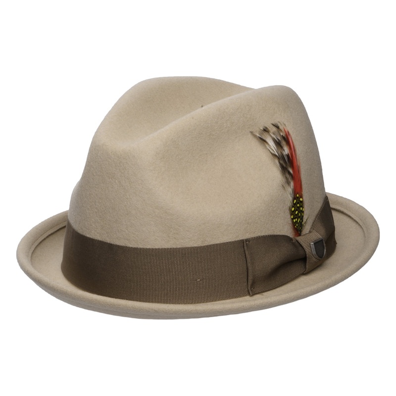 Brixton Hats Gain Wool Felt Trilby Hat – Sand-Light Brown Small-56cm