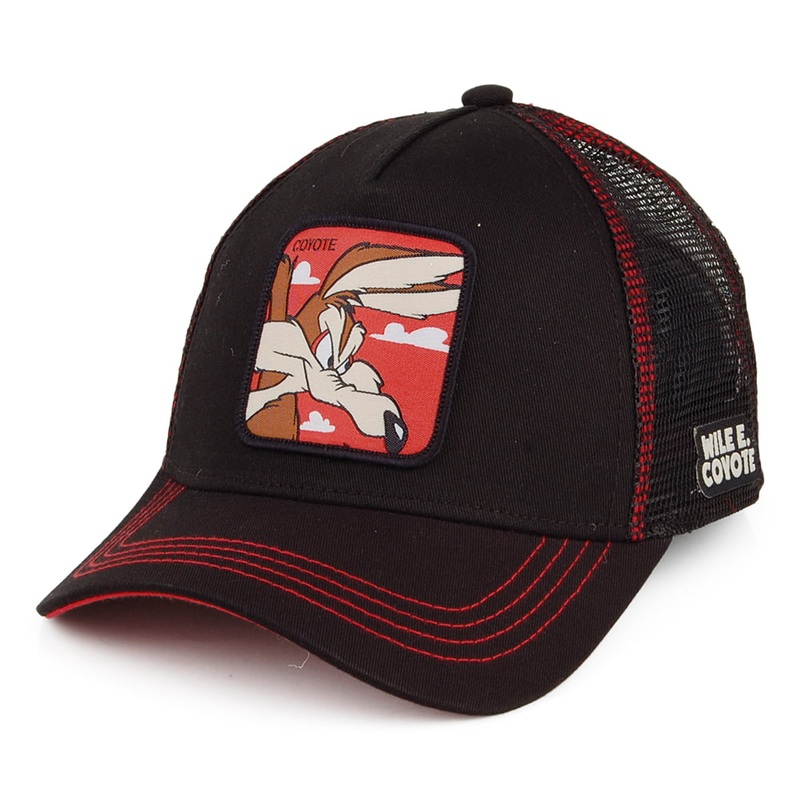 Capslab Wile E. Coyote Trucker Cap – Looney Tunes – Black Adjustable