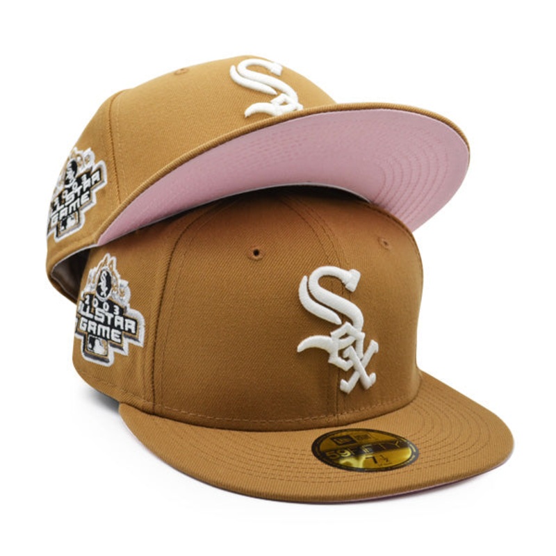 Chicago White Sox 2003 ALL-STAR GAME Exclusive New Era 59Fifty Fitted Hat Wheat/Pink Bottom 8