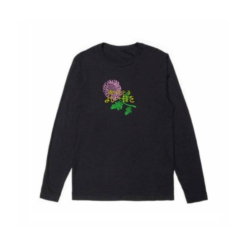 Chinatown Market JAPANESE FLOWER LONG SLEEVE (Black) m