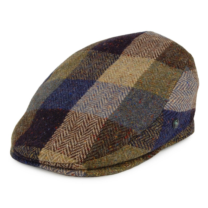 City Sport Donegal Tweed Patch Flat Cap – Blue-Sage 55