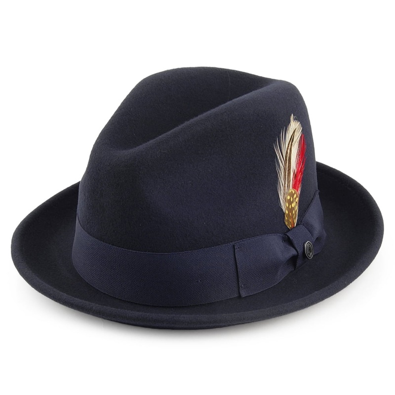 Jaxon & James Crushable Blues Trilby Hat Navy Wholesale Pack Prepack