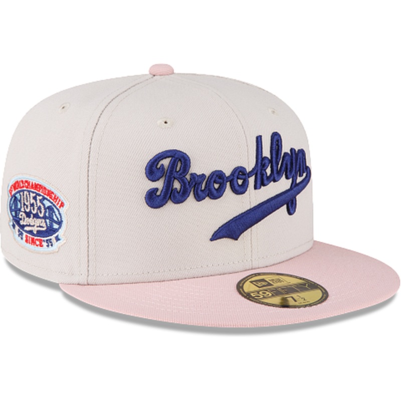 New Era Just Caps Stone Pink Brooklyn Dodgers 2023 59FIFTY Fitted Hat