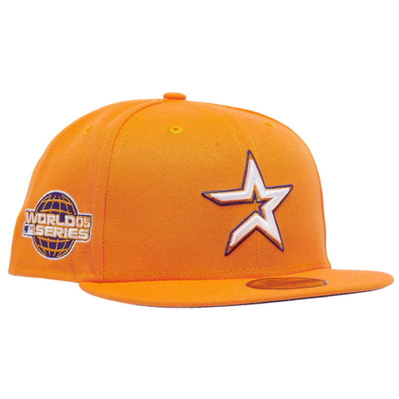 New Era Orange Houston Astros Purple Undervisor 59FIFTY Fitted Hat