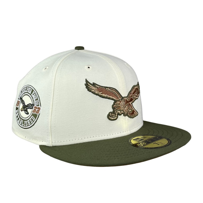 New Era Philadelphia Eagles Chrome/Olive  Established 1933 59FIFTY Fitted Hat