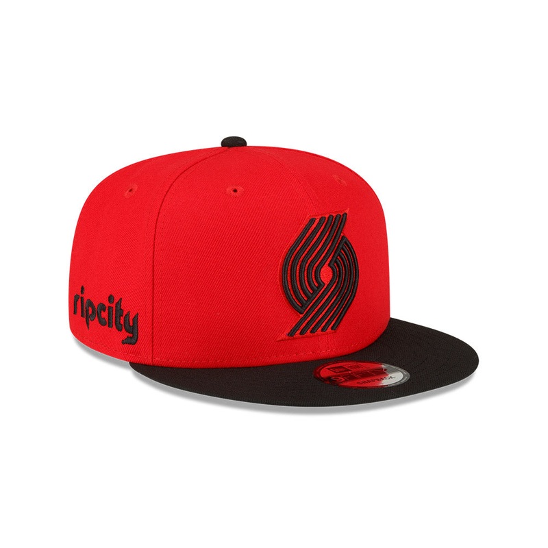 Portland Trailblazers New Era Jersey Hook Statement Edition 9FIFTY Snapback Hat -Red/Black