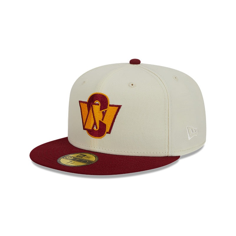 Washington Commanders New Era CITY ORIGINALS 59Fifty Fitted Hat – Chrome/Burgundy 6 7/8