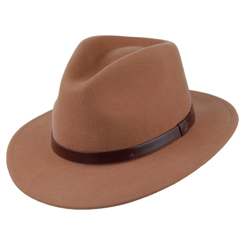 Brixton Hats Messer Fedora – Caramel Small-56cm