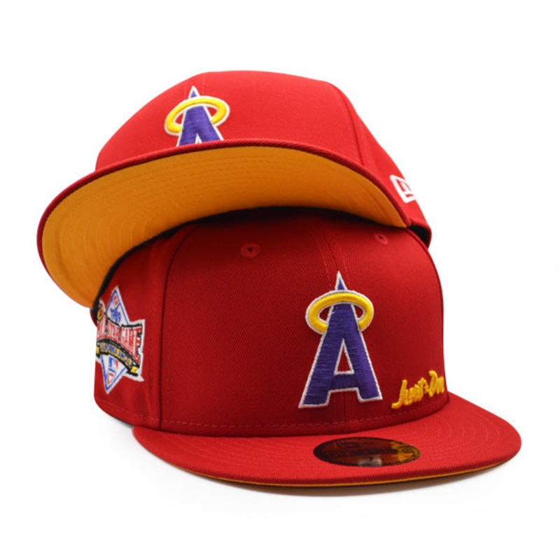 California Angels New Era 1989 All-Star Game Exclusive JUST DON 59Fifty Fitted Hat  Red/Purple/Yellow Bottom 7