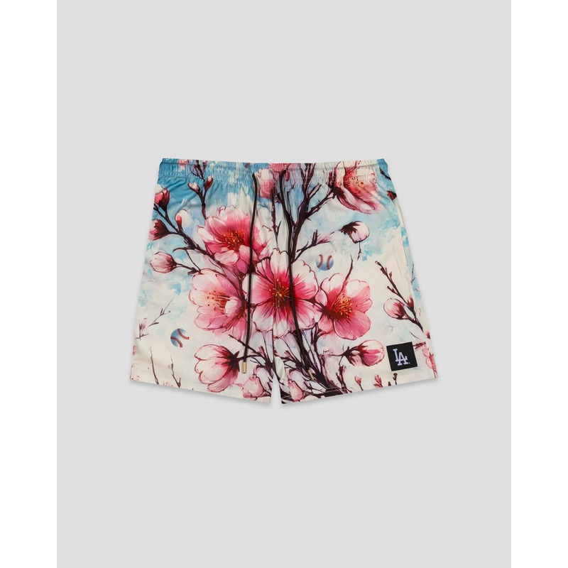 Cherry Blossom Baseball Diamond Lux Satin Youth Shorts – Los Angeles Dodgers Youth Small