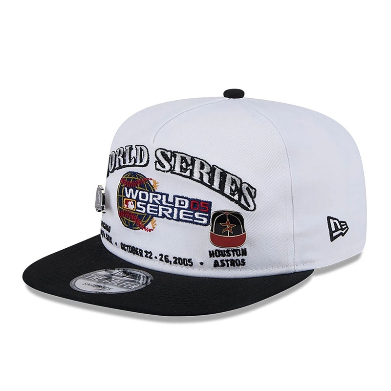 Chicago White Sox VS Houston Astros Championship Pin White Golfer Adjustable Cap OSFM