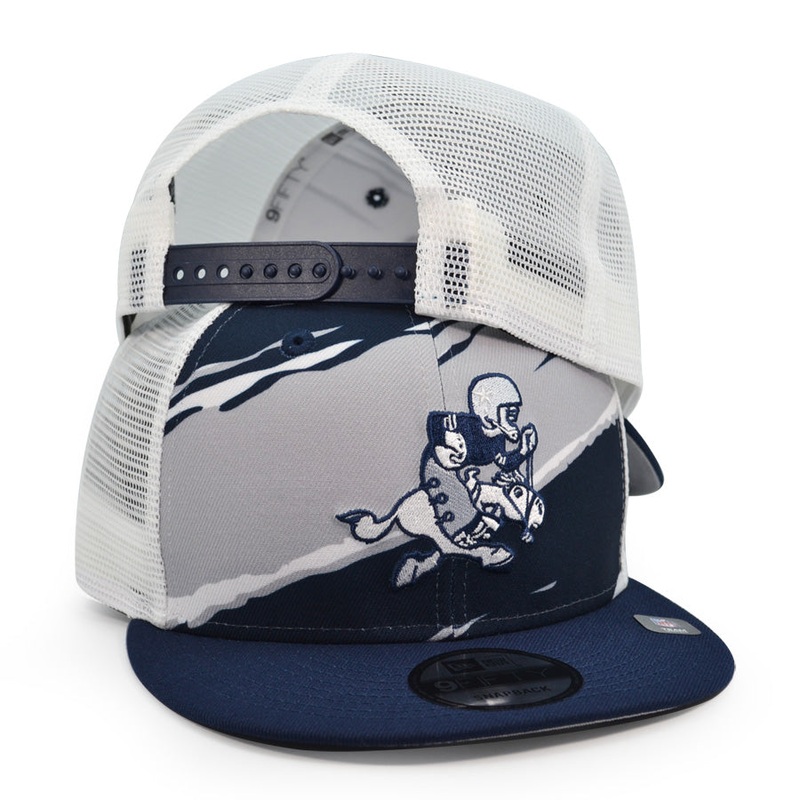 Dallas Cowboys New Era RETRO TEAR TRUCKER MESH 9Fifty Snapback NFL Hat – Navy/Gray/White