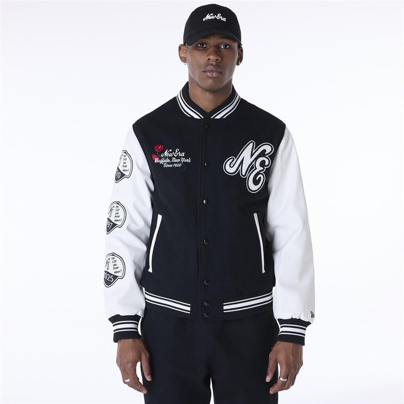 New Era Essential Varsity Black Jacket S