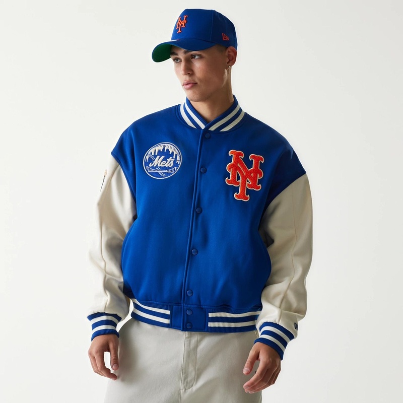 New York Mets MLB Jersey Blue Bomber Jacket XS