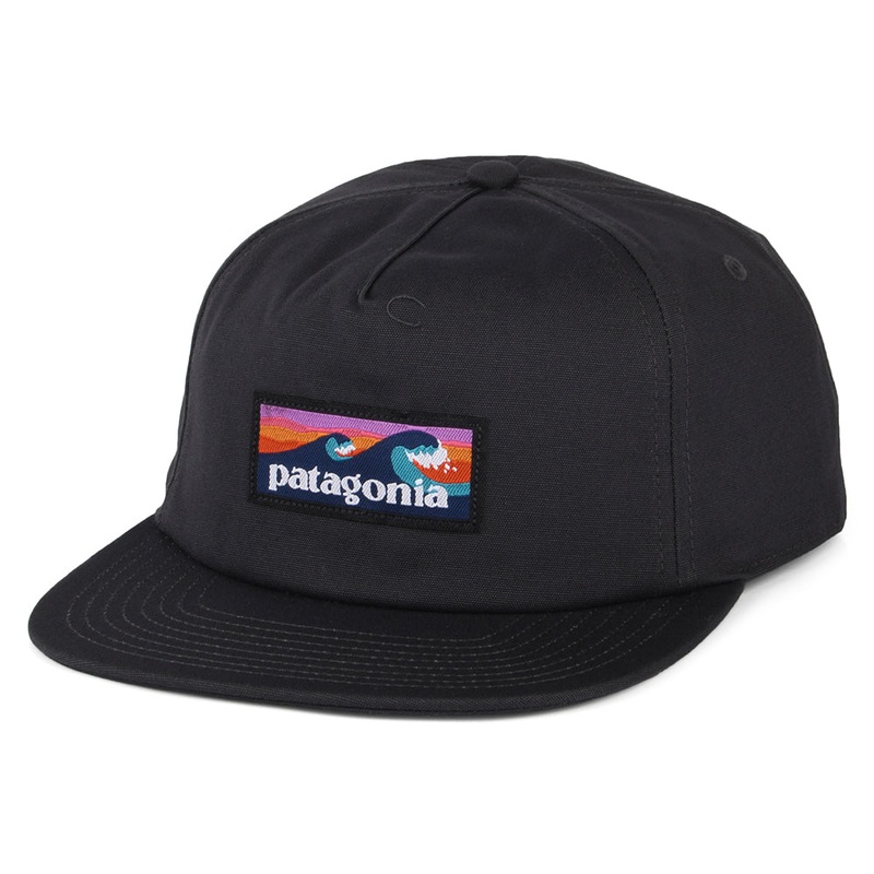 Patagonia Hats Boardshort Label Funfarer Organic Cotton Baseball Cap – Ink Black Adjustable