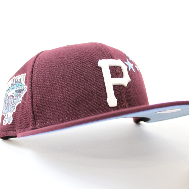 Pittsburgh Pirates 2006 All-Star Game 59Fifty New Era Fitted Hat (GITD Maroon Sky Blue Under Brim) 7