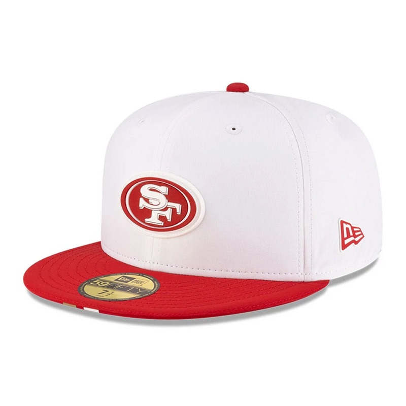 San Francisco 49ers NFL Training 2025 White 59FIFTY Fitted Cap 6 7/8