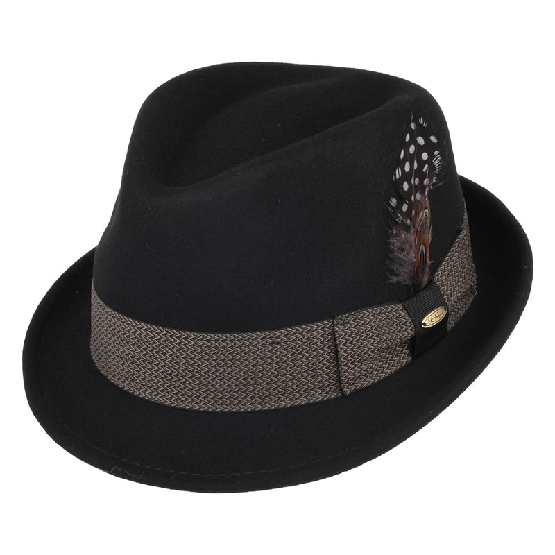 Scala Hats Rexburg Crushable Wool Felt Trilby Hat – Black M