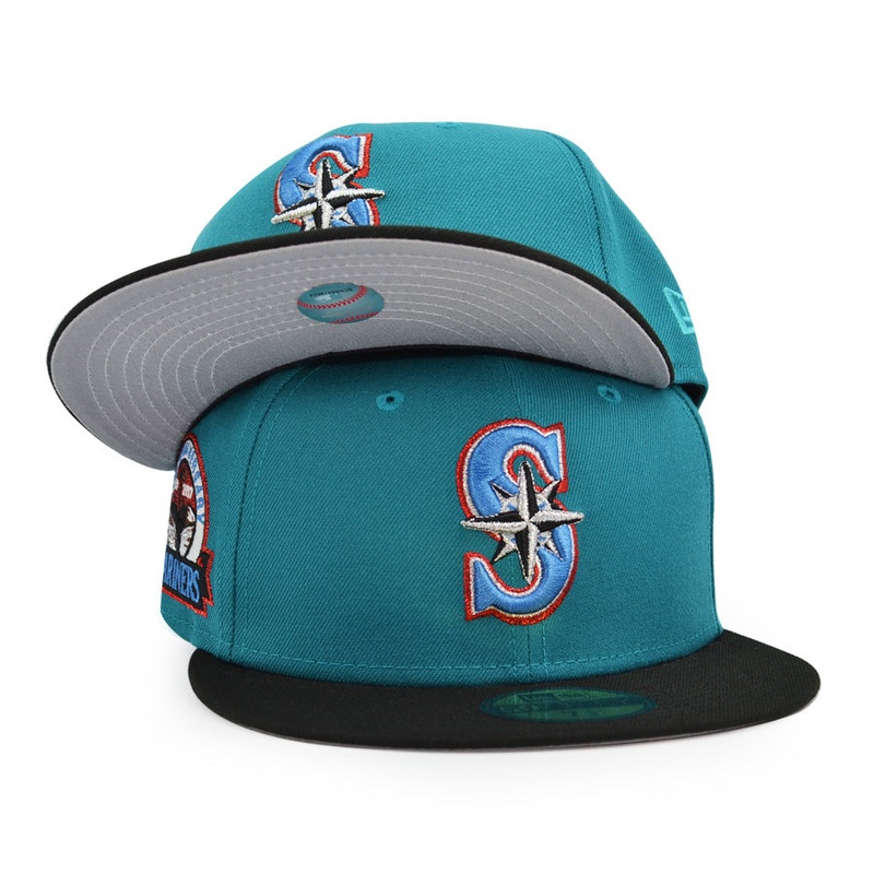 Seattle Mariners 30th ANNIVERSARY Exclusive New Era 59Fifty Fitted Hat – Aqua/Bk 6 7/8