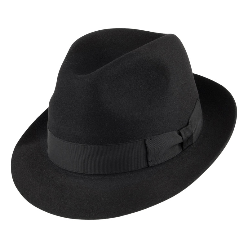 Signes Hats Draper Fur Felt Trilby Hat – Black 55