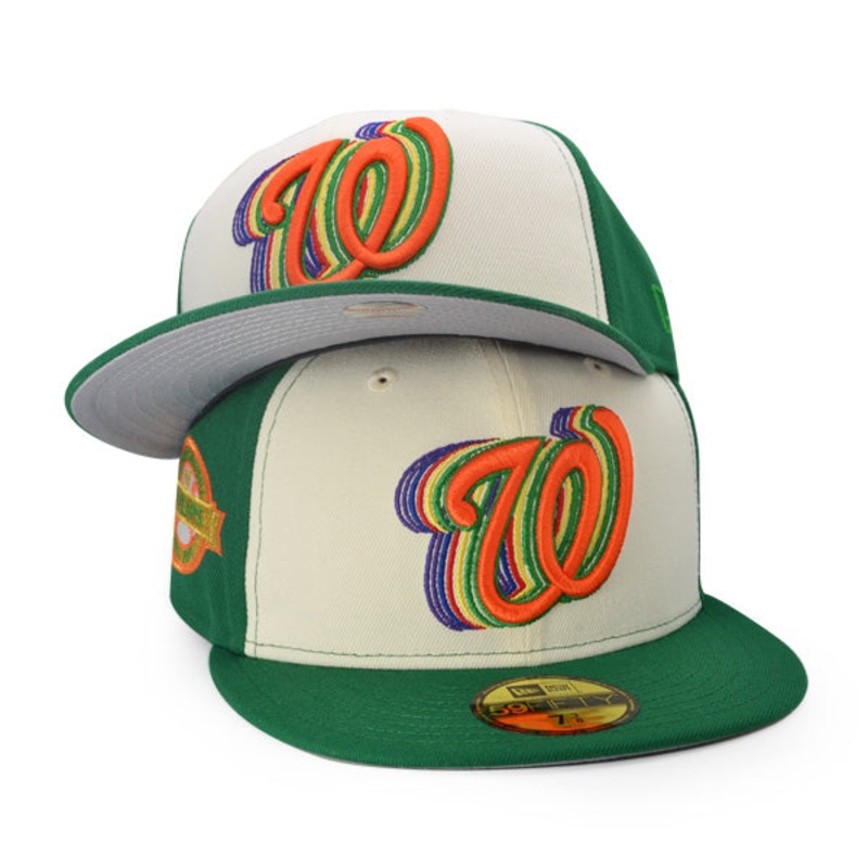 Washington Nationals 10 Year Anniversary PRISM Exclusive New Era 59Fifty Fitted Hat – Chrome/Kelly 7