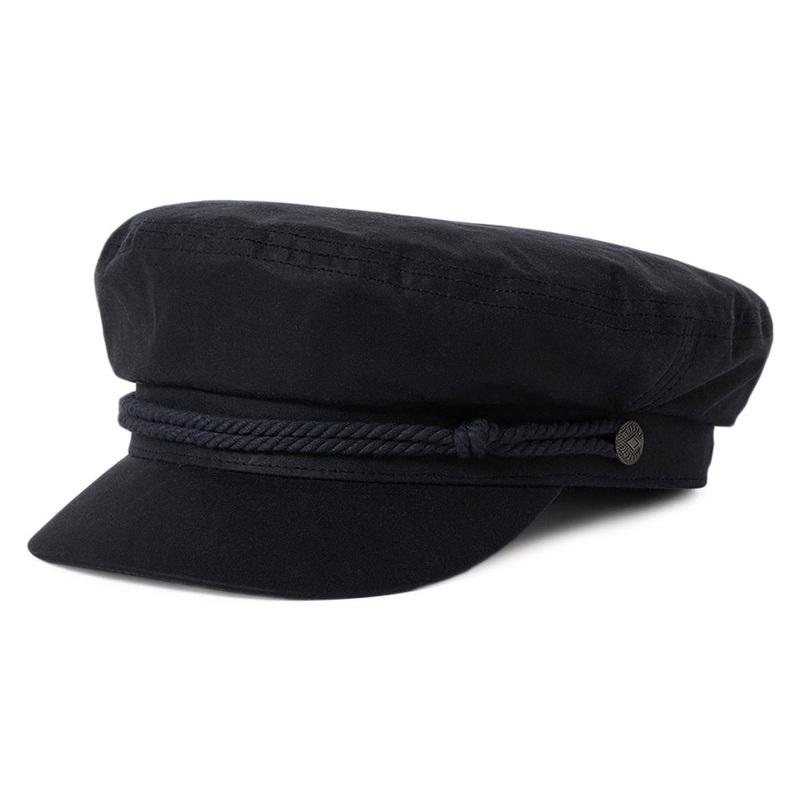 Brixton Hats Weather Guard Waxed Cotton Fiddler Cap – Washed Navy Small-56cm
