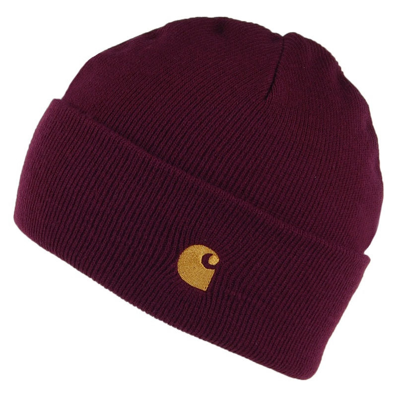 Carhartt WIP Hats Chase Cuffed Beanie Hat – Merlot 1-Size